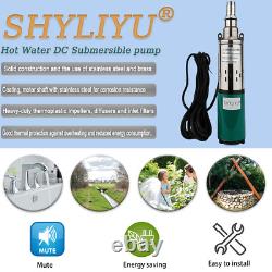 Pompe submersible solaire SHYLIYU 12V/24V DC pour puits profonds - Pompe à eau submersible verte