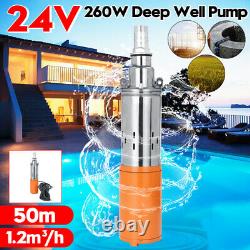 Portable 260w 24v 1,2m3/h 50m Max Lift Deep Well Eau Submersible ^