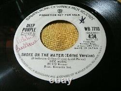 Record 45 Rock Guitar Riff Deep Purple Promo Smoke On The Water / Vg++