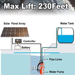 Submersible Deep Well Water Pump Solar Battery For Pond Garden Arrosage DC 24v