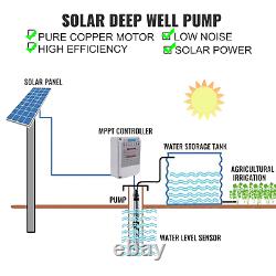 Vevor 3'' Solar Power Water Pump 24v 210w Withmttp 260ft 7.7gpm Deep Bore Well
